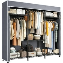 Raybee Heavy Duty Clothes Rack with Cover 800 LBS Clothing Racks for Hanging Clothes Portable Closet for Bedroom 56" Wx 16" Dx75.5 H