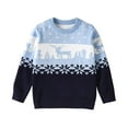 thumbnail image 2 of Bnwani Christmas Childs Sweater Boys Fashion Knitted Cotton Pullover Crew Neck Long Sleeve Outerwear Warm Casual Printed Sweater Blue, 2 of 6