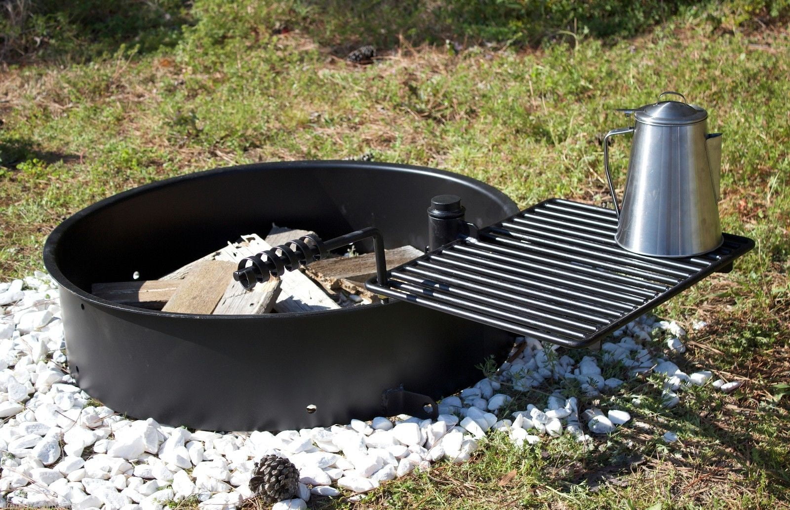 24 Steel Fire Ring With Cooking Grate Campfire Pit Park Grill 24 Steel Fire Ring With Cooking Grate Campfire Pit Park Grill Com