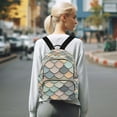 thumbnail image 7 of FORMRS Mini Backpack Purse for Women Quilted Travel Daypack Casual Shoulder Bag, Green Art Pattern, 7 of 7