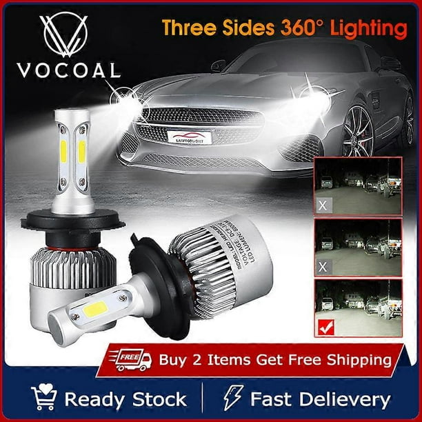 Vocoal 2 PCS Automobile 8000LM LED Headlight Lamp S2 Auto Car Headlight Car Front Light 360 Beam Bulb Auto Head Light H4/HB2/9003