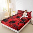 thumbnail image 4 of Feelyou Red Camo Abstract Bed Sheets, Pixel Grid Miners Teens King Sheets, 4 Pieces, 4 of 7
