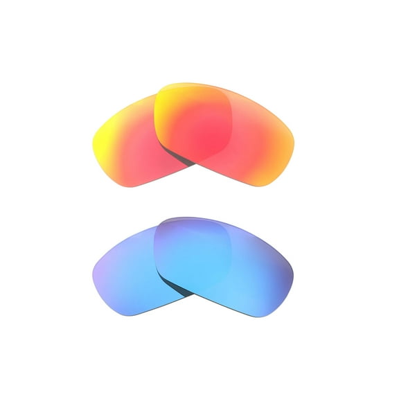 Walleva Polarized Fire Red   Ice Blue Replacement Lenses For Maui Jim Black Coral