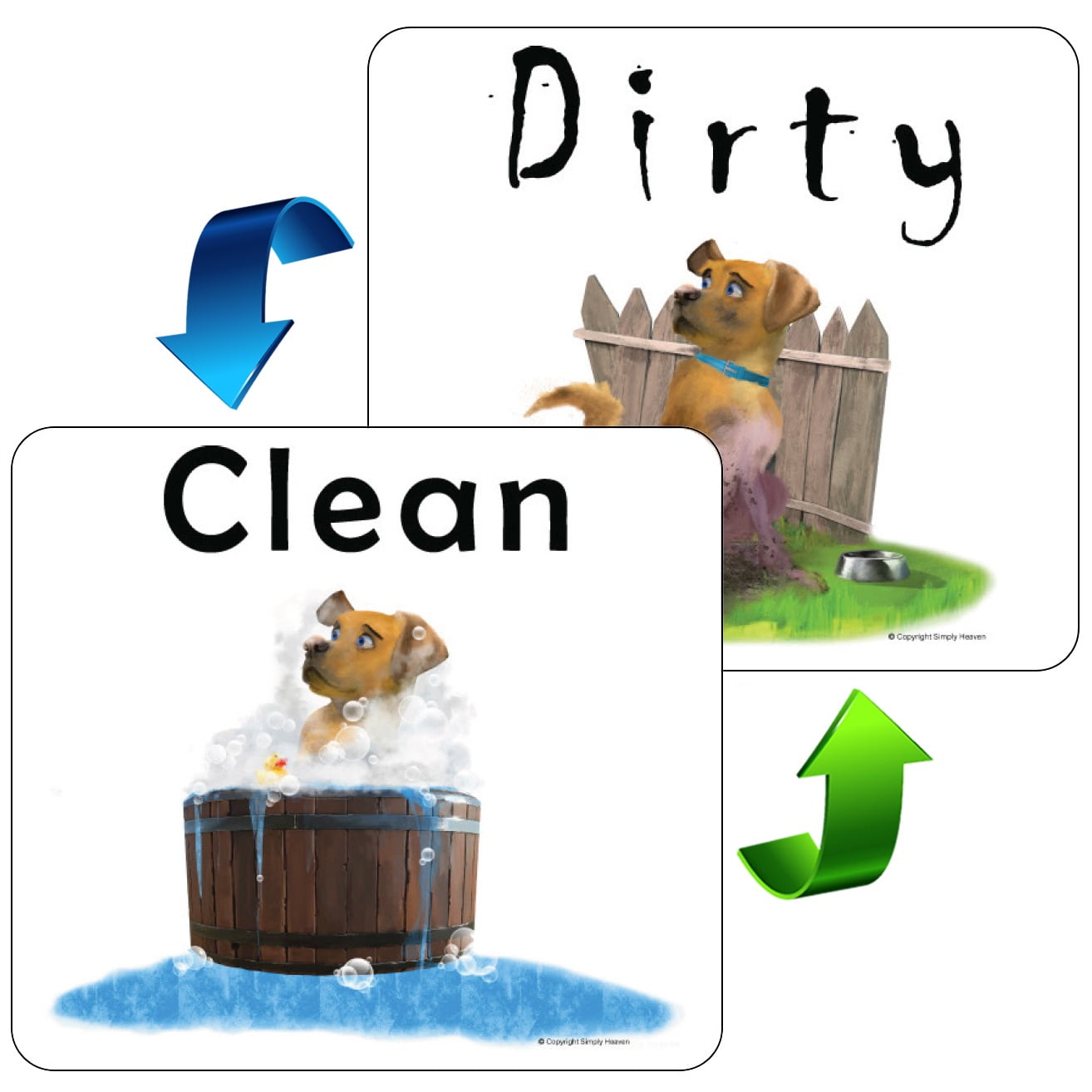 Double Sided Clean Dirty Dishwasher Fun Puppy Dog Artwork, 4.5