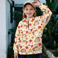 thumbnail image 2 of Uorisanigo Oversized Girls Half Zip Pullover Sweatshirt Kids Long Sleeve Pullover Top Outerwear Fashion Fall Winter Clothes Maple Leaf Hedgehog Quarter Zipper Hoodies No Hood, 2 of 6