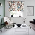 thumbnail image 4 of Boho Floral Kitchen Curtains Small Short 39 Inch Length, Blue Red Flower Vintage Petals Branch Leaf Grommet Bedroom Living Room Curtains, Light Filtering Cafe Curtain Drapes 2 Panels Set 55''x39'', 4 of 9
