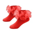 thumbnail image 1 of Lace Trimmed Solid Color Stockings for Leisure Wear with Decorative Frilled Edge in Classic Style, 1 of 2