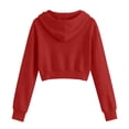 thumbnail image 4 of Luvrsol Hoodies Women Cropped Jacket Button Front Hooded Long Sleeve Drawstring Top with Pockets S-2XL, 4 of 7