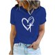 thumbnail image 1 of Camisetas de Manga Corta para las Mujeres Casual Día de Pascua Impresión Cuello de Tripulación Suelta Camiseta, Poliéster Spandex, 1 of 7