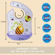 Amplim Infant & Baby Bibs, Waterproof, Convertible Drooling/Feeding Bib, Adjustable, Light Weight, BPA Free, Stain Resistant, Eco-Friendly, 3 Piece