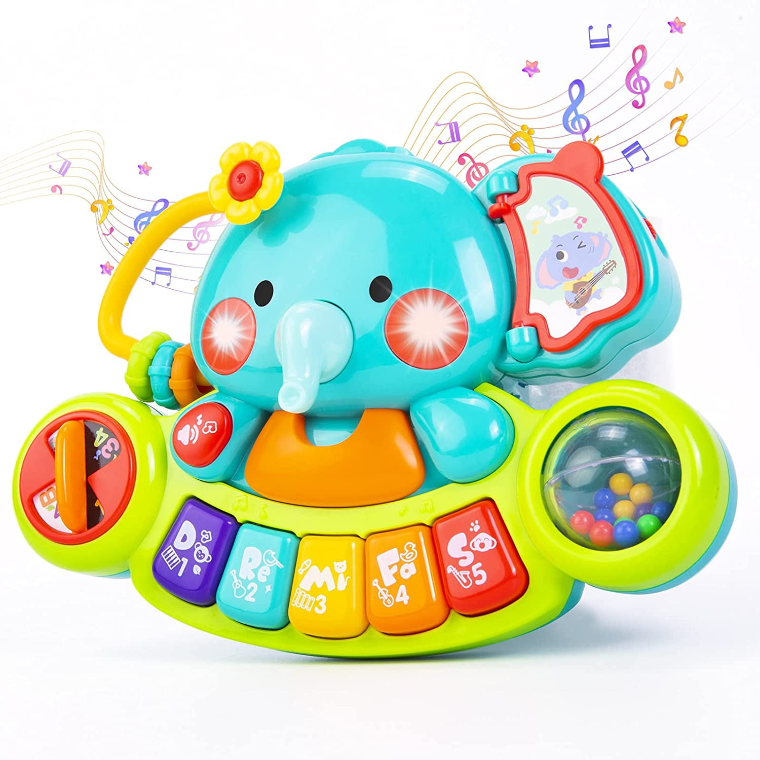 Baby Toys 6-12 Months Multifunctional Early Educational Baby Elephant  Keyboard Piano Toy with Lights Animal Sounds Music Gifts Toys for 1 Year  Old Girls Boys Kids & Toddler 
