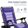 thumbnail image 4 of Best Choice Products Oversized Padded Zero Gravity Chair, Folding Outdoor Patio Recliner w/ Side Tray - Purple/Violet, 4 of 7