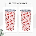 thumbnail image 2 of Cherry Tumbler Fruit Insulated Tumblers with Lid Straw Reusable Pink Bow Coffee Travel Mug Tea Wine Cups Birthday Gifts for Women 20 Oz, 2 of 6