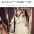 thumbnail image 5 of KAKOWELY 1pc Rhinestone Pearl Belt Rhinestone Waist Belt Wedding Dress Accessory (Silver),18.5"X1.77"X0.39", 5 of 5