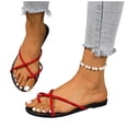 thumbnail image 5 of Xucatan Women's Crisscross Strap Flat Sandals, Multiple Glossy Thin Straps Low Heel Slippers, Patent Leather Casual Summer Shoes, Versatile Colorful Design for Spring Daily Gift, 5 of 9