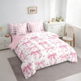 thumbnail image 3 of jejeloiu Cartoon Bowtie Loves 7-Piece Twin Bedding Sets,Pink Kawaii Bowknot Bedding Comforter Set For Girl Reversible, 3 of 8