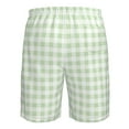 thumbnail image 6 of Kdxio Pistachio Green Checkboard Pattern Mens Casual Shorts - Drawstring Summer Beach Sports Shorts for Men, 6 of 9