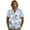 Blue Toile de Jouy, variant on Blue Toile de Jouy Print Men's Casual Linen Button Down Shirt, Cuban Collar Short Sleeve Lightweight Summer Vacation Tops, XX-Large