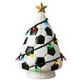 thumbnail image 5 of Dserfhy Sports Ball Inspired Christmas Tree Figurine Handcrafted Faux Leather Tree Shaped Tabletop Decoration with Golden Star Topper for Holiday Home Decor, 5 of 8
