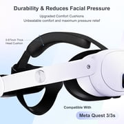 VR Comfort Head Strap Compatible with Meta Quest 3S and Quest 3,Adjustable Elite Strap Reduce Pressure & Balanced Weight Distribution for Oculus Quest 3/3S VR Headset Accessories, Wihte