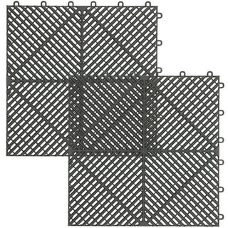 VinTile Modular Interlocking Cushion Floor Tile Mat Drain Deck