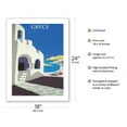 thumbnail image 2 of Grece (Greece) - Vintage Airline Travel Poster by Guy Georget c.1950s - Fine Art Matte Paper Print (Unframed) 18x24in, 2 of 4