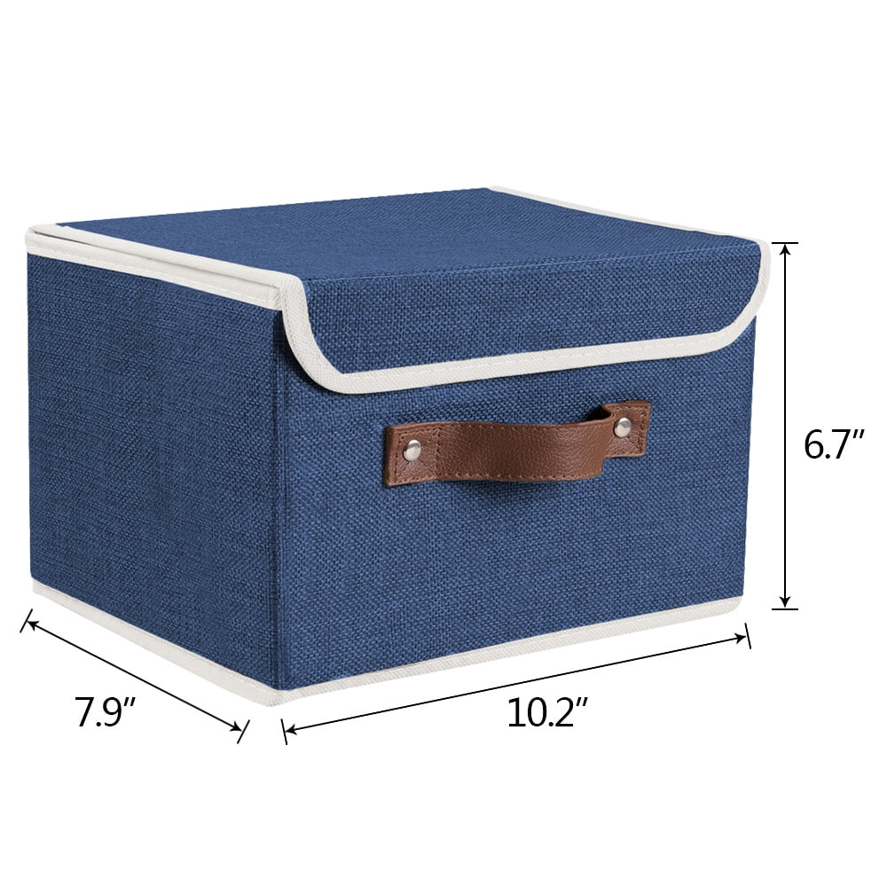 Goory Foldable Storage Box, Storage Baskets Storage Bins Organizer  Containers with Lids and Handle for Closet, Bedroom, Home Sky Blue Large  Size(14.9x9.8x9.8) 
