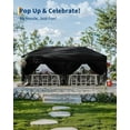 thumbnail image 4 of 10x20 Pop Up Canopy Tent with 4 Sidewalls, Heavy Duty Outdoor Canopy UPF 50+ All Season Waterproof Commercial Street Vendors Party Tents with Roller Bag, 8 Stakes & 6 Sandbags, Black, 4 of 7