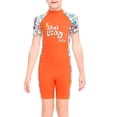 thumbnail image 1 of Buceo vela mojada traje chicas seco rápido stand traje de baño niños manga corta cuello redondo cuerpo completo traje de neopreno para surfear natación buceo naranja m Advancent OD003667-10, 1 of 7