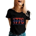 thumbnail image 2 of Independence Day T Shirts for Women Summer Casual Short Sleeve Crewneck America 1776 Graphic Tees Patriotic Tshirts, 2 of 5