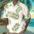 thumbnail image 2 of KTMKH Mens Short Sleeve Shirt Casual Vacation 3D Print Seaside Coconut Leaf Print Shirt, 2 of 4