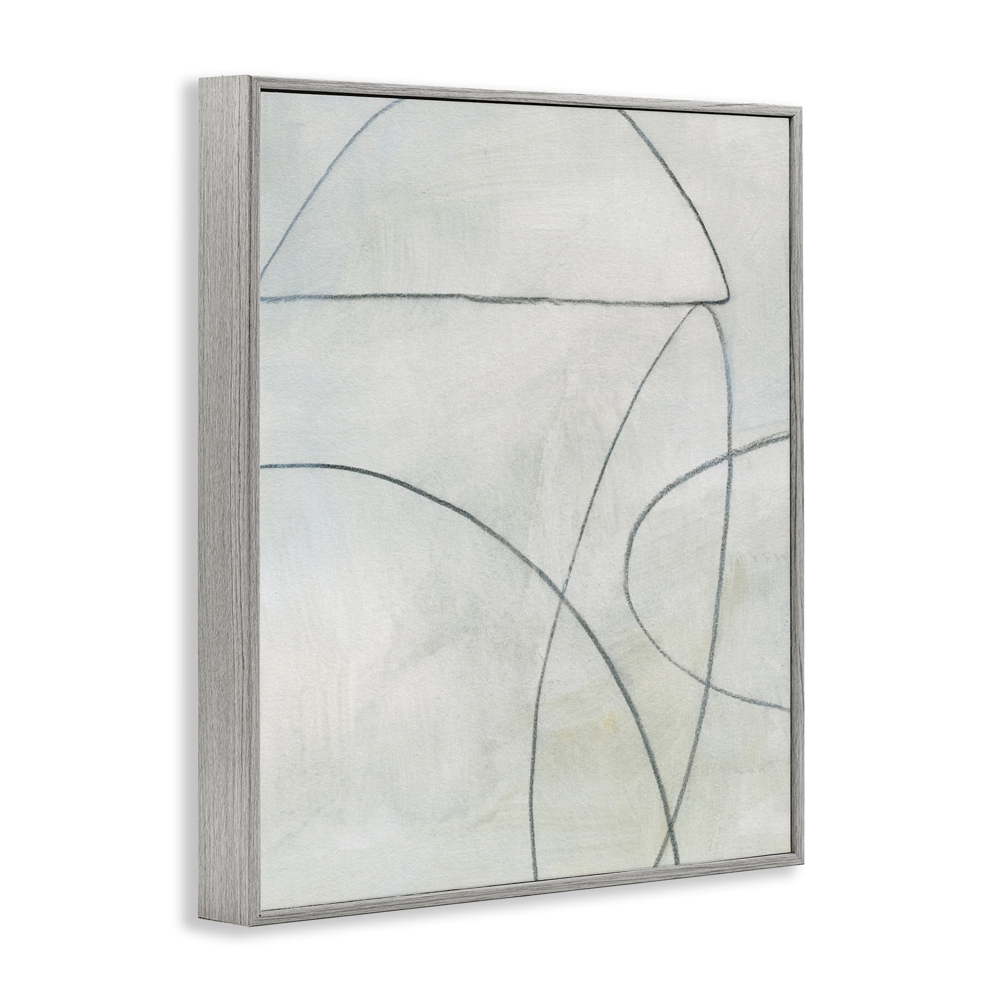 Stupell Industries Shapes Sketch on Grey Abstract Drawing Gray Framed Art Print Wall Art, 16 x 20