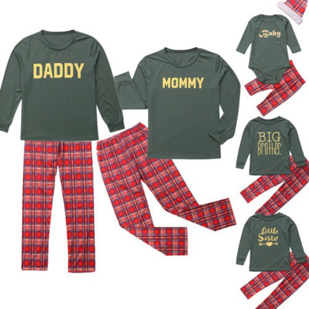 Fysho Fysho Family Matching Christmas Plaid Pajamas Sets Mom Dad Kids