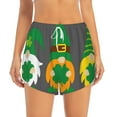 thumbnail image 2 of Vsdgher Spring St Patrick’S Day Irish Gnomes Print Women's Running Double Layer Shorts High Waisted with Pockets Elastic Yoga Workout Athletic Gym Sports, 2 of 8
