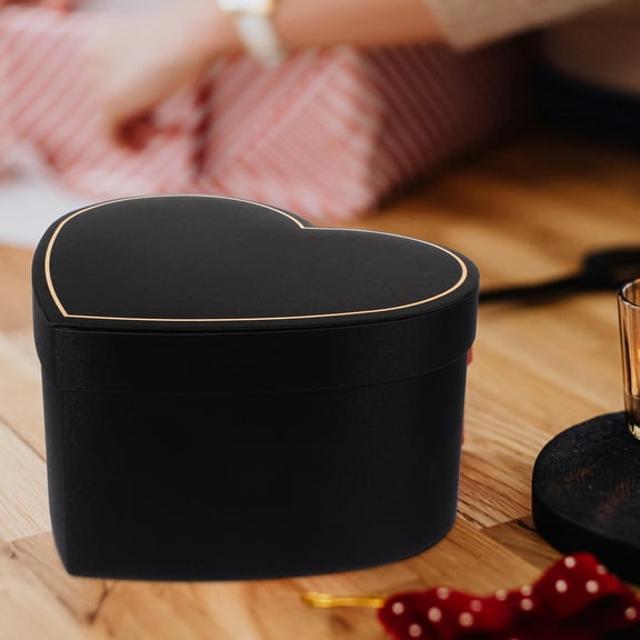 HONMEET Heart Shaped Box Black Suitable for Party Favors Flowers Cosmetics Wedding and Home Use