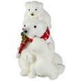 thumbnail image 5 of Northlight Mama Polar Bear and Cubs Christmas Figures - 13.5" - White and Red, 5 of 8
