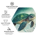 thumbnail image 3 of Naloa Watercolor Turtle1 Leather Coasters for Drinks, Durable Drink Coasters 4 Set for Tabletop Protection, Luxurious Home Décor and Housewarming Gift ( {designName})Hexagon, 3 of 6
