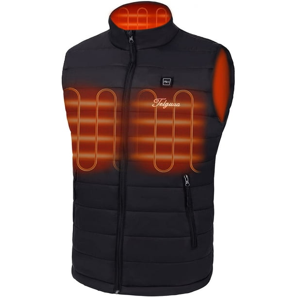 Telguua Mens Heated Vest with Battery Pack 7.4V Lightweight Warm Vest 