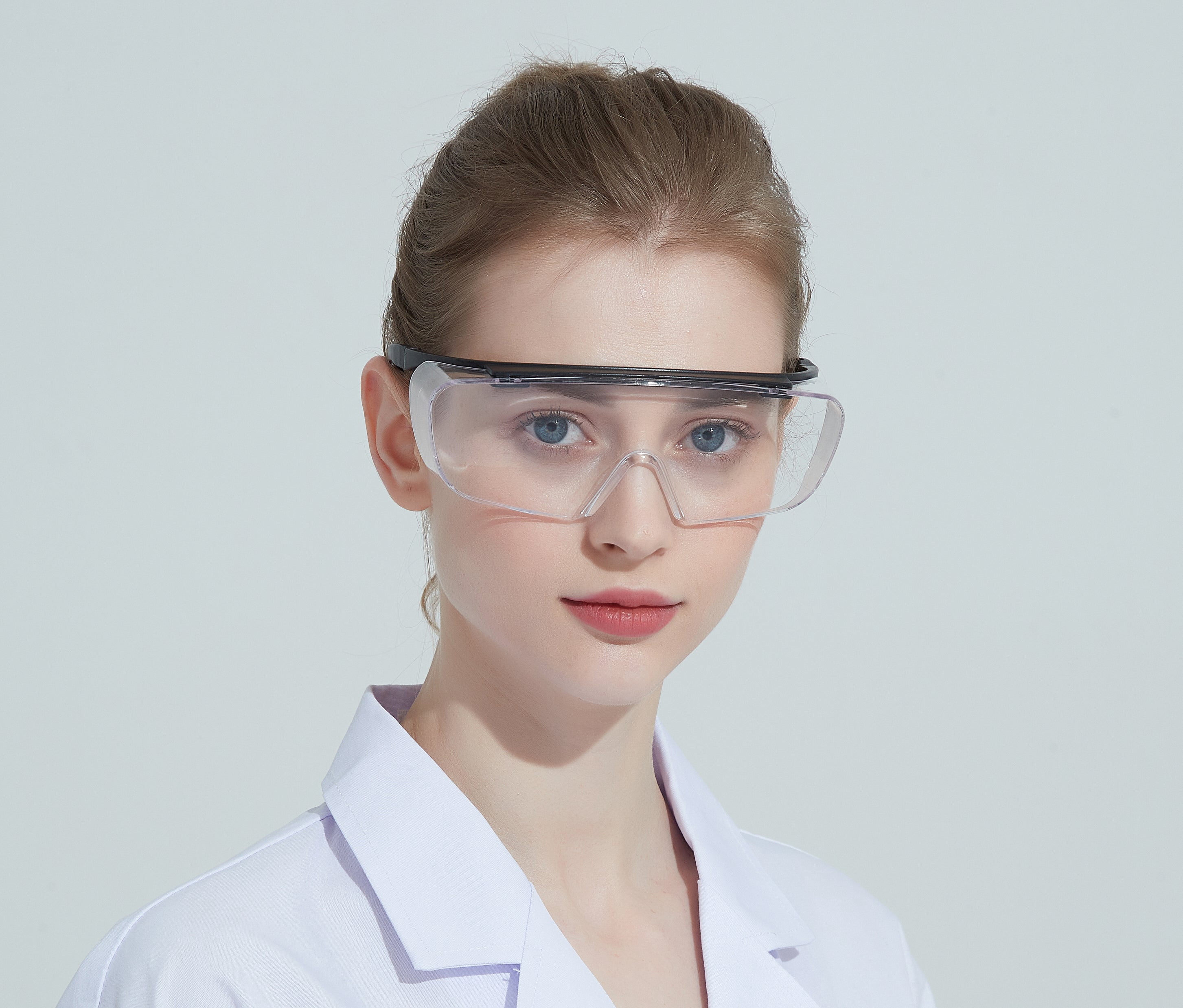 ProtectX Safety Glasses Scratch Resistant Anti Fog Polycarbonate Lenses with UV Protection Captain Clear 2 PK Pack of 2