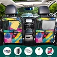 thumbnail image 5 of Vibrant abstract colorful artwork 65 Pack Kick Mat Back Seat Protector With Storage Pockets, Universal Car Seat Back Organizer For Pets, Waterproof Backseat Protector For Most Car, 5 of 5