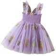 thumbnail image 3 of Dress Girls Fly Sleeves Mesh Embroidery Holiday Party Dress Dance Party Dresses Dresses Girls Purple 1 Years-2 Years, 3 of 7