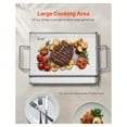 thumbnail image 2 of Stainless Steel Griddle 17x13 inch, Flat Top BBQ Griddle for Gas Grill, Teppanyaki Plate, Portable Cookware for Camping & Tailgating, 2 of 5