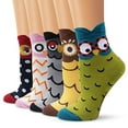 thumbnail image 5 of Yuanlong Socks Women And Men 5 Pairs Cute Cartoon Pattern Low Cut Socks Spring Winter Funny Hosiery Warmth Mid Stockings, 5 of 5