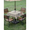 thumbnail image 3 of Outdoor Tablecloth with Umbrella Hole and Zipper, Christmas Cardinal Square Table Cloth 54x54 Inch Waterproof Tablecloth, Vintage Winter Birds Brown Plaid Picnic Table Cover for Patio Camping, 3 of 7