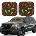 thumbnail image 2 of Bingfone Chili2 Windshield Sun Shade 2-Piece Foldable Car Front Window Sunshade For Most Sedans Suv Truck - Auto Sun Blocker Visor Protector Blocks Max Uv Rays - Medium, 2 of 7
