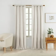 Gap Home Yarn Dyed Chambray Organic Cotton Window Curtain Pair, Khaki, 48 x 63
