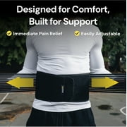 BraceUP Lumbar Back Brace with Dual Adjustable Straps – Lower Back Support Belt with Breathable Mesh Panels (L/XL)