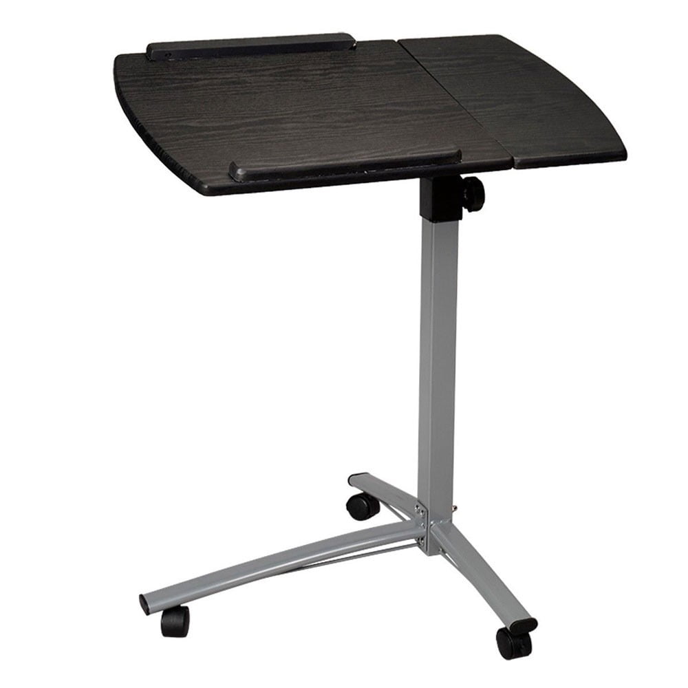 IVV Height Adjustable Mobile Laptop Stand, PC Computer Workstation for Home, Office, Classroom, Hospital, Rolling Notebook Table w/ Tiltable Desktop and 3 Wheels (Black)