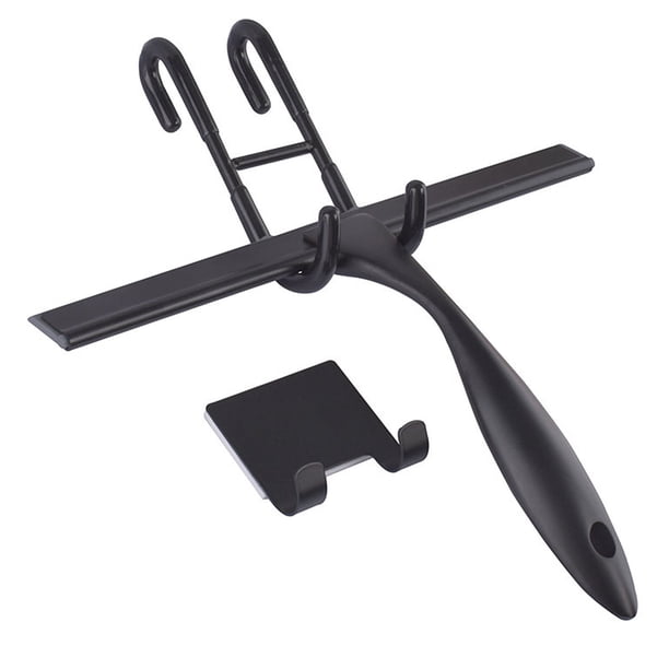 Limpiador de ducha y limpiacristales de acero inoxidable, limpiador para duchas de baño, puertas de cristal, espejos para el hogar, limpiaparabrisas de coche, soporte adhesivo, gancho para puerta de