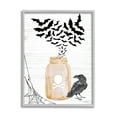 thumbnail image 5 of Spooky Bats Flying Black Raven Spider Web Animals & Insects Graphic Art Framed Art Print Wall Art, 5 of 5